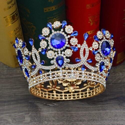 Gorgeous Crystal Gold Baroque Wedding Bridal Tiara Crown Bride Headpiece Women Prom Diadem Decoration Hair Jewelry Accessories