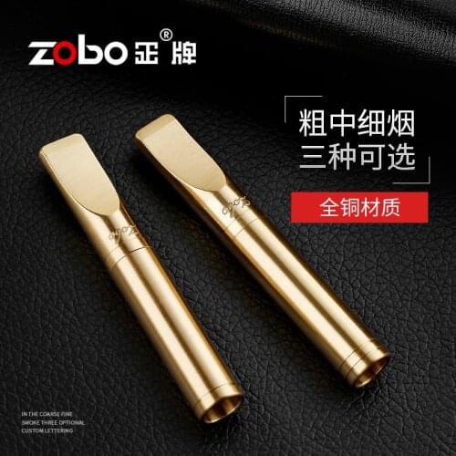 Gold Pure Copper Cigarette Holder Filter Cleaning Cycle Tobacco Cigarette Filter Reusable Clean Reduce Tar Smoke Mouthpiece