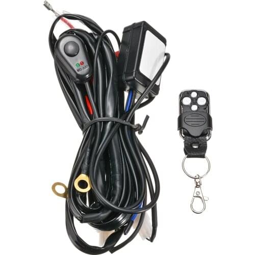 1set 12V 40A Car Auto Wiring Harness Wireless On/Off/Flash Remote Control Transmitter LED Light Bar Wiring Harness SUV Parts
