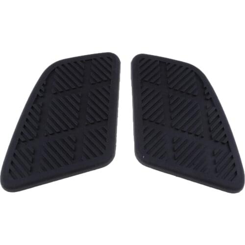 1 Pair Universal Motorcycle Rubber Gas Oil Tank Traction Pads Side Anti-Slip Knee Grips Decals Protector - Black