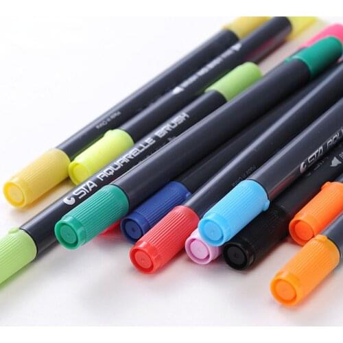 1pcs Water-Based Marker Soft Head Double Head Watercolor Paint Pen Color Pen Hand-Painted Set Writing Brush