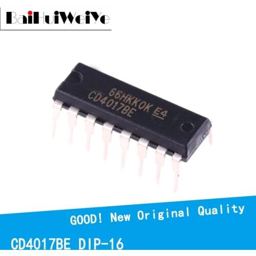 10PCS/LOT DIP-16 CD4017 CD4017B CD4017BE 4017 New Original DECADE COUNTER DIVIDER IC Chip Good Quality Chipset DIP16