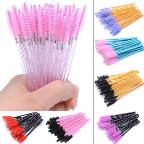 High Quality 25PCS Reusable Eyelash Brushes Professional Eyelash Extension Spoolie Mascara Wands Appliers Makeup Tool