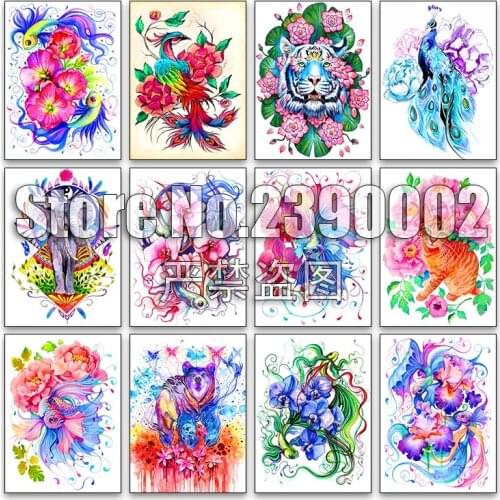 5d Diy Diamond Painting Cross Stitch Diamond Embroidery Flowers and animals Diamond Mosaic Full Square Drill Gift Handmade Craft
