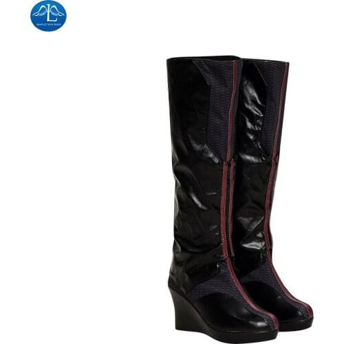 Wanda Vision Cosplay Scarlet Witch Cosplay Boots High Tube Women Leather Shoes with Zipper Any Size Halloween