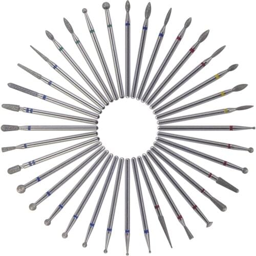 6pcs Diamond Nail Drill Bit Milling Cutter For Manicure Burr Cuticle Clean Electric Cutter Rotary Drill Bits Accessories