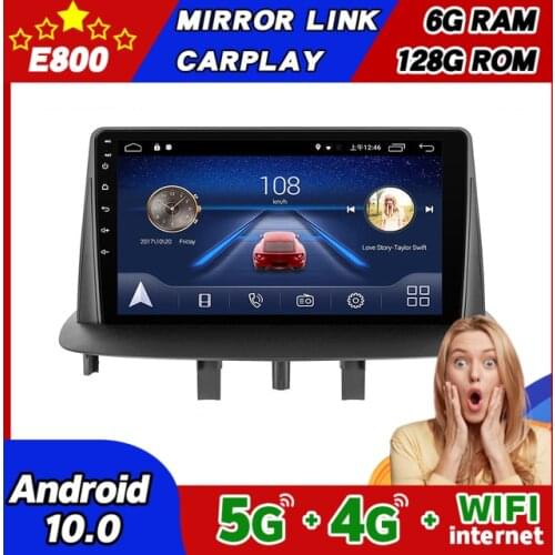 NEW 6GB Ram 128GB Rom 2 Din Car Radio Navigation GPS Bt Player 9 Inch Screen For Renault Megane 3 2011 2014 Android 10 Stereo