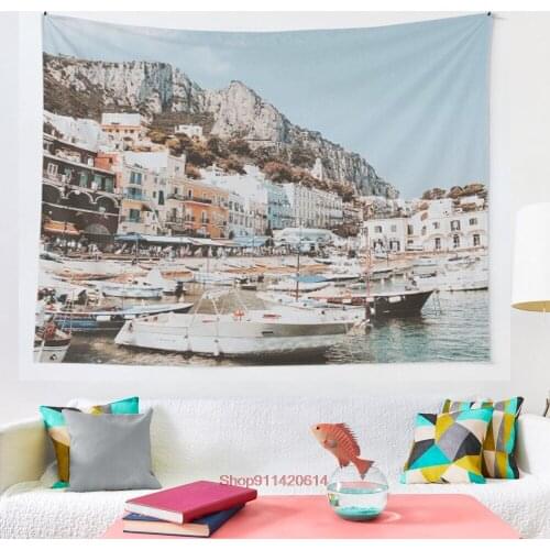 Banchinella Porto Italy tapestry Wall Hanging Beach Towel Throw Blanket Picnic Yoga Mat Tapestries Home Decoration