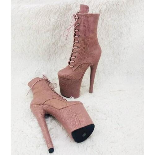 Leecabe 20CM/8inches ankle boots disco party High Heel platform Pole Dance boot