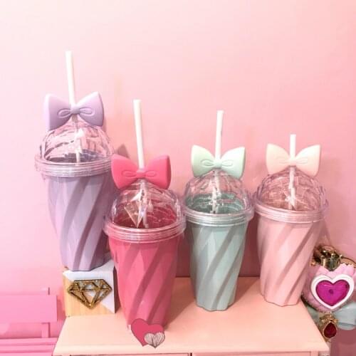 400ML 스누피 Lovely Milk Shake Smoothie Drink Water Bottle Fashion Portable Plastic Summer Iced Coffee Juice Bottles Cup With Straw