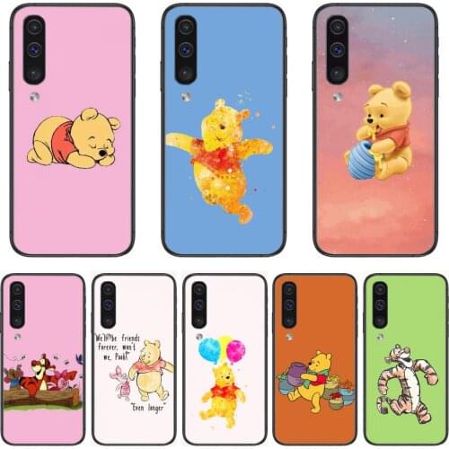 Disney Winnie Bear Phone Case Hull For Samsung Galaxy A 3 5 6 7 8 9 E 2018 Plus 2017 E S Black Shell Art Cell Cover TPU