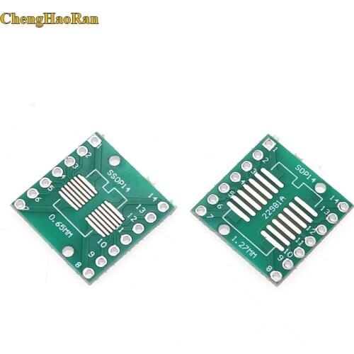 ChengHaoRan 5pcs SOP14 SSOP14 TSSOP14 to DIP14 Pinboard SMD To DIP Adapter 0.65mm/1.27mm to 2.54mm PCB Board Converter Socket
