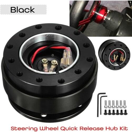 Black Car Steering Wheel Quick Release Hub Adapter Snap Off Boss Kit Universal