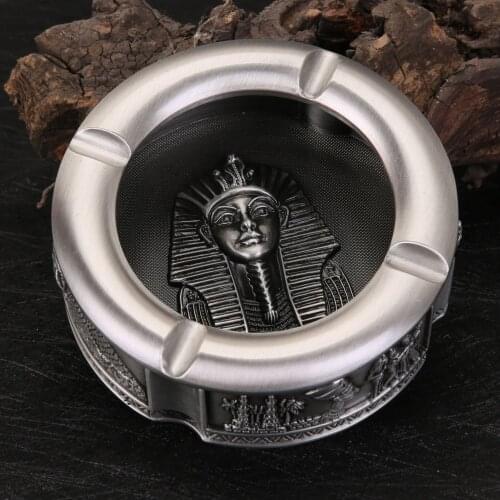 Ancient Egyptian Pharaoh Ashtray Zinc Alloy Metal Crafts Ancient Egypt Totem Ashtray Creative European Retro Egyptian Ashtray