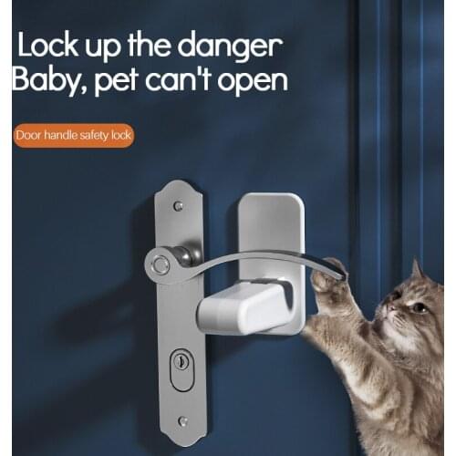 Door Lever Lock Child Baby Safety Lock 180 Degree Rotation Proof Door Adhesive Security Latch Multi-functional Safe Window Latch