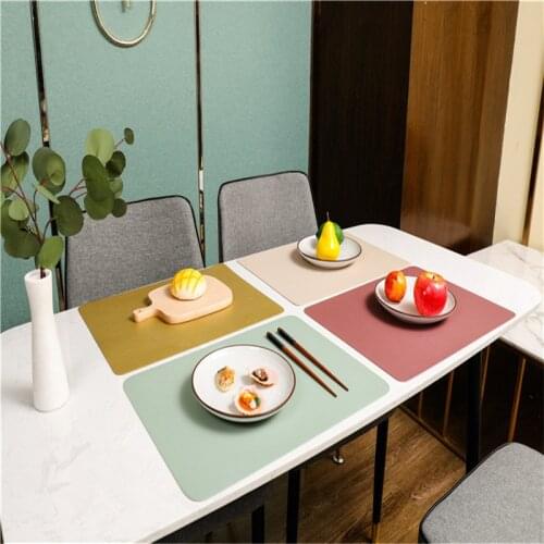 New double-faced environmental protection, tasteless and waterproof leather table mat,Extra thick insulation household coasters