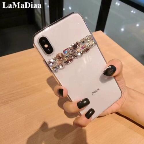 Mobile Phone Cases For Samsung S10 S9 S8 Plus S7 S6 edge Note 9 8 10 Luxury Glitter Diamond Transparent Soft edge Case Cover