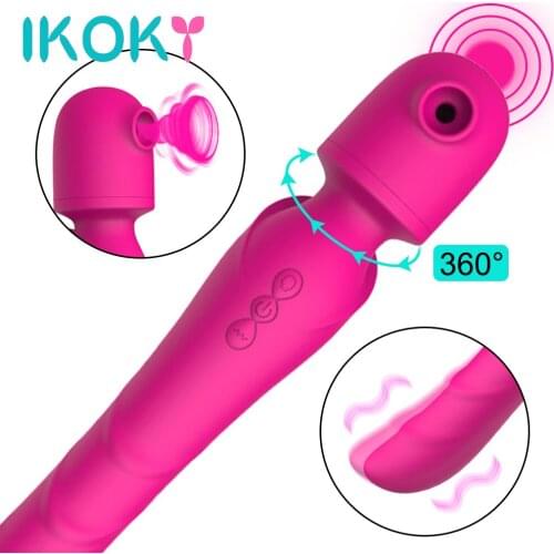 IKOKY Sucking Vibrator 10 Speeds Av Wand Massager Sex Toys for Women G spot Clitoral Stimulator