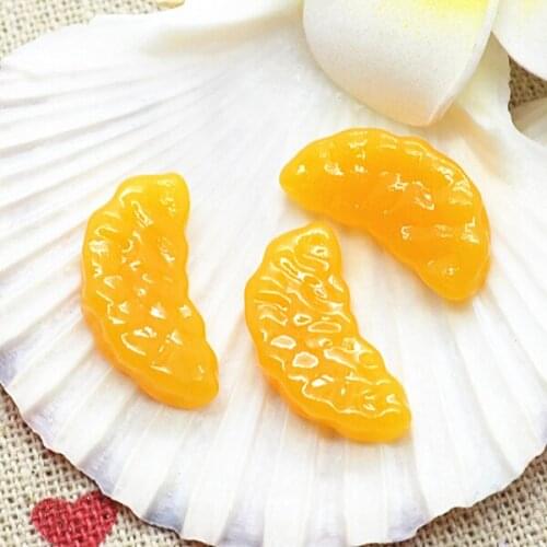 Orange 10PCS 10x20mm Resin Flatback Cabochon Miniature Food Art Supply Decoration Charm Craft DIY
