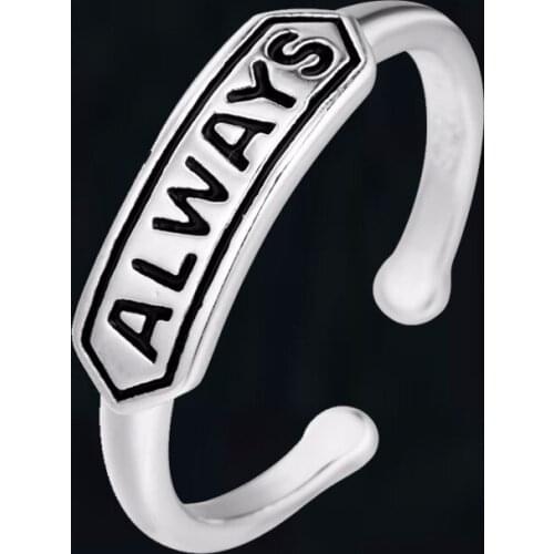 Cxwind Letter Always Ring Men Womens Promise Signboard Band Rings Adjustable bague femme Fashion Fandom anillos Jewelry