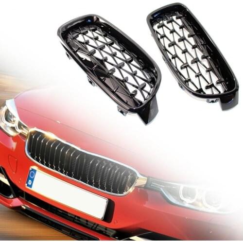 2Pcs Meteor Gloss Black Car Kidney Grills 51130054493 51130054494 for BMW 3 Series F30 2013 2014 2015 2016 2017