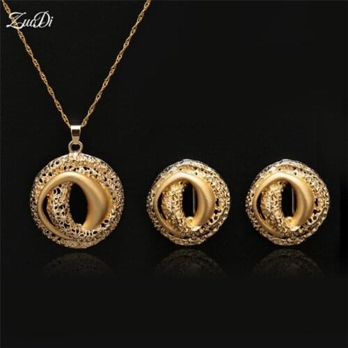 ZuoDi Brand Jewelry set Long Drop Dangle Earrings For Women Copper Gold Color Water Drop Wedding woman accessories jewelry set