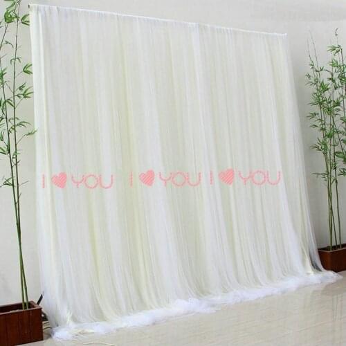 Ivory Tulle Chiffon Backdrop for Bridal Wedding Ceremony Curtains Photo Booth Background Newborn Baby Shower Party Decoration