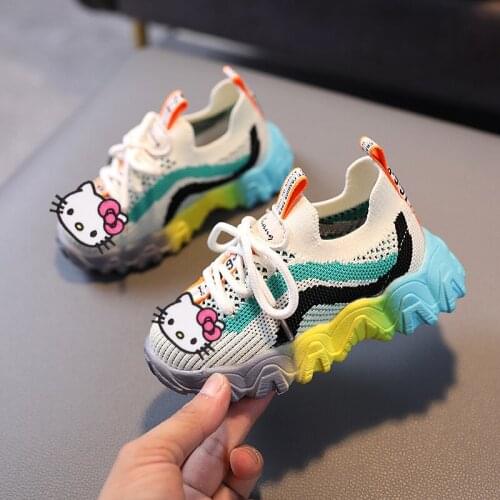 Sanrio Hello Kitty Casual Shoes Spring Baby Sneakers with Lights Baby Shoes Mens and Womens Children Toddler Shoes Baby Shoes
