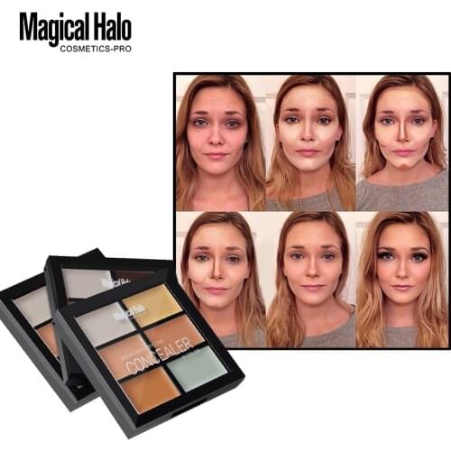 Magical Halo Makeup 6 color brighten concealer Contour cream corretivo contouring palette Facial Care Camouflage contour palette