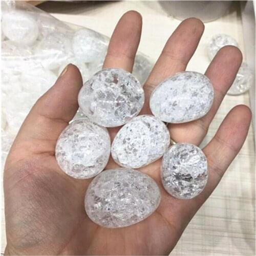 Natural Crack Clear Quartz Tumbled Crystals Healing Stones For Sale