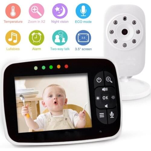 2021 NEW Baby Monitor,3.5 Inch LCD Screen Display Infant Night Vision Camera,Two Way Audio,Temperature Sensor,ECO Mode,Lullabies