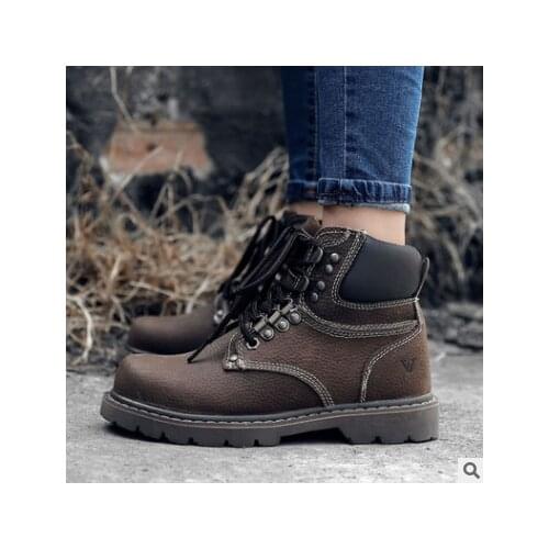 Nice Pop New Men Winter Shoes Boots Genuine Leather Tatical Boots Real Leather Hiking Boots 4&10/10D1