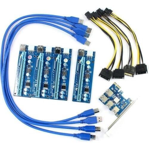 New Add In Card PCIe 1 To 4 PCI 16X Slots Riser Card 1X PCI-E 4 PCI-e Port Card External PCIe To Slot Multiplier Adapter X3L2