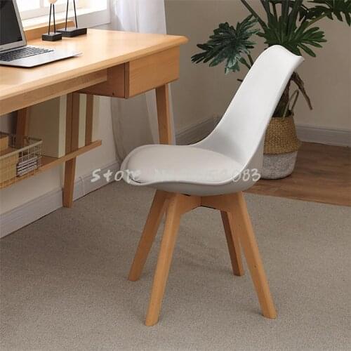 Dining chair home backrest net red makeup chair small apartment dining chair Nordic simple solid wood leg dining chair