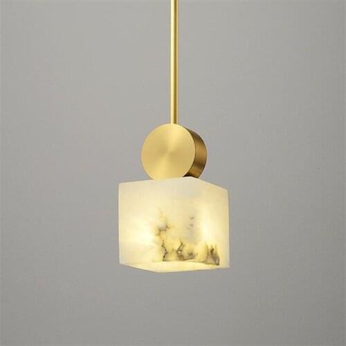 Nordic marble pendant lamp luxury metal copper creative bedroom bedside hanglamp new Chinese style dining room kitchen fixtures
