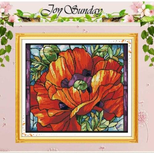 Poppy (6) Patterns Counted Cross Stitch 11CT 14CT Cross Stitch Set Wholesale lower Cross-stitch Kit Embroidery Needlework