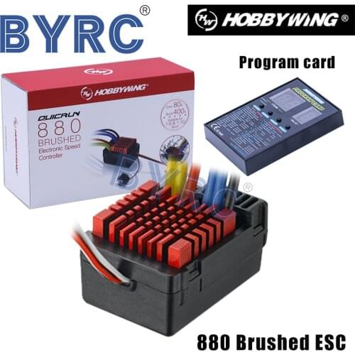 Original Hobbywing QuicRun WP 880 80A Dual Brushed Waterproof ESC Speed Controller For 1/8 RC Car with program card