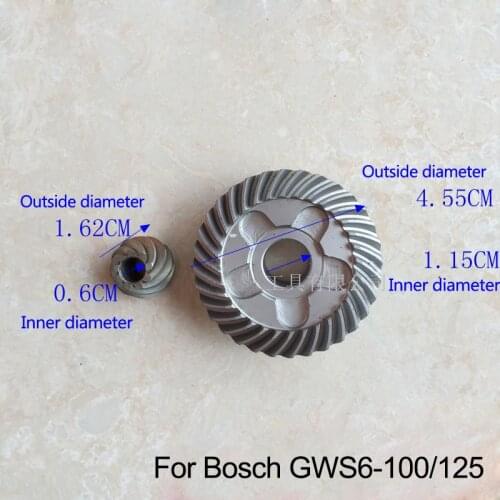Replacement 2 in 1 Spiral Bevel Gear for Bosch GWS6-100/125 Angle Grinder, High quality