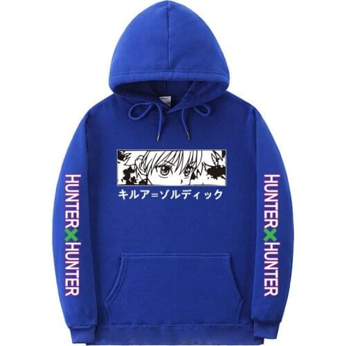 Japan Anime Hunter X Hunter Hoodies Killua Leorio Kurapika Gon Hisoka Pullover Hoodie Streetswear Tops Sweatshirt Men Hooded