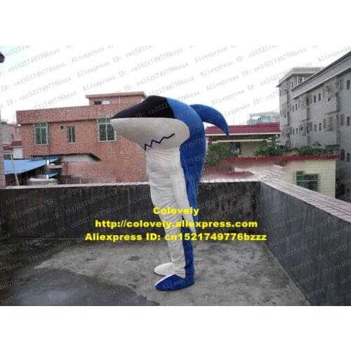 Vivid Blue Killer Whale Grampus Orcinus Orca Shark Selachimorpha Mascot Costume With White Belly Blue Back No.4849 Free Ship