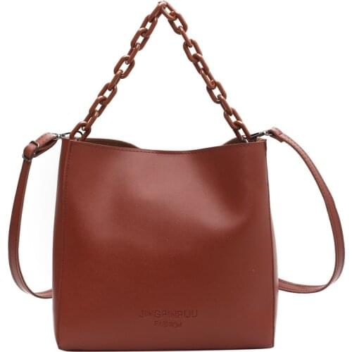 Large Capacity Chain Composite Bucket Handbags Pu Leather Female Totes Feminin Brand Design Women Shoulder Crossbody Bag
