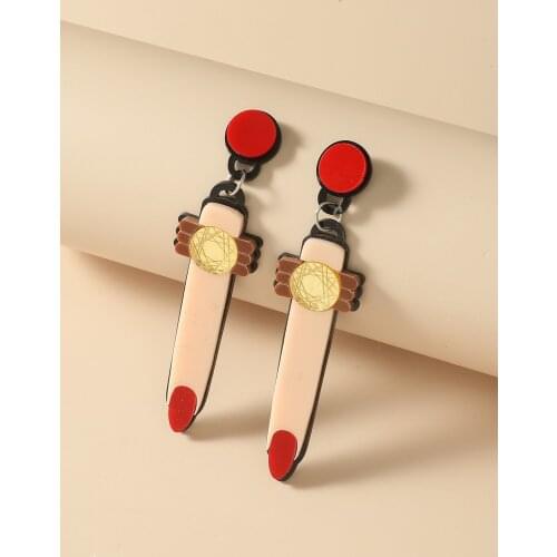 Punk Funny Fingers Acrylic Big Drop Earrings For Women Girls Finger Shape Large Dangle Earrings Fashion Nightclub Party Jewelry