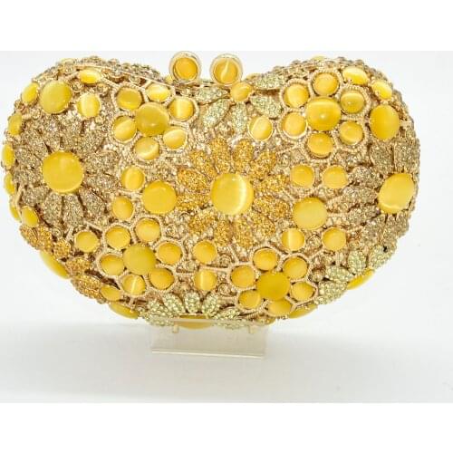 Clutch Bag Heart Shaped With Diamond Metal Crystal Clutch Bag Ladies Clutch Luxury Handbag Ladies Bag Elegant Design
