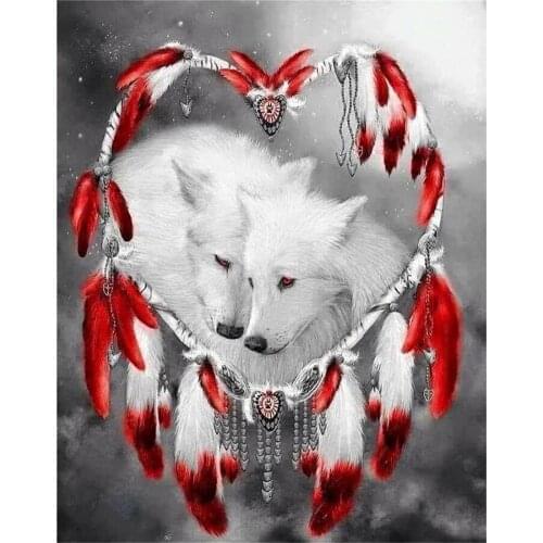 Animal Wolf Pre-Printed 11CT Cross-Stitch DIY Embroidery Set DMC Threads Sewing Handicraft Handiwork Hobby Magic Different
