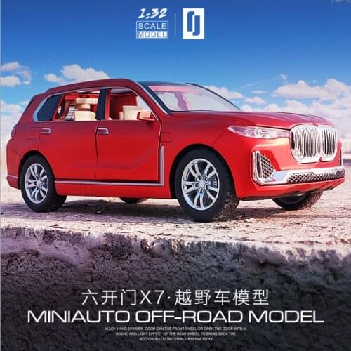 1: 32 Simulation X7 Alloy Car Model 6 Door SUV Sound and Light Return Force Boy Birthday Christmas New Year Gift Red