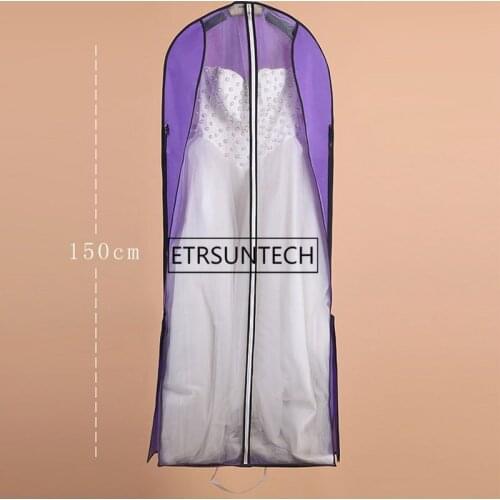 20pcs Dual-use Long 150cm Bridal Wedding Dress Robe Dust Cover Travel Coat Suitcase Storage Bag Wardrobe Accessories