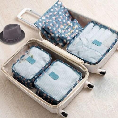 2020 6PCS/Set High Quality Oxford Cloth Travel Mesh Bag Luggage Organizer Packing Cube Organiser Travel Bags LB506