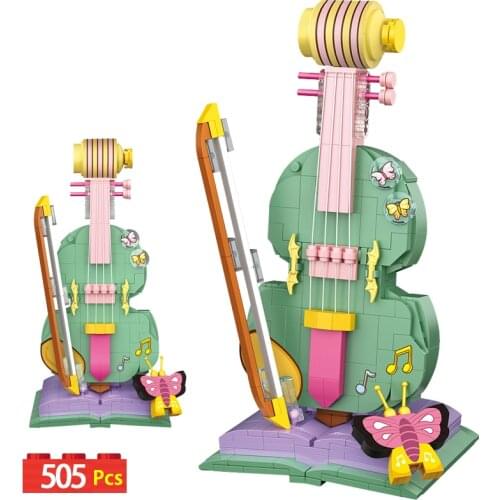 505Pcs City Mini Violin Piano Musical Instrument Model Building Blocks Moc Bricks Friends DIY Educational Toys For Girls Gifts