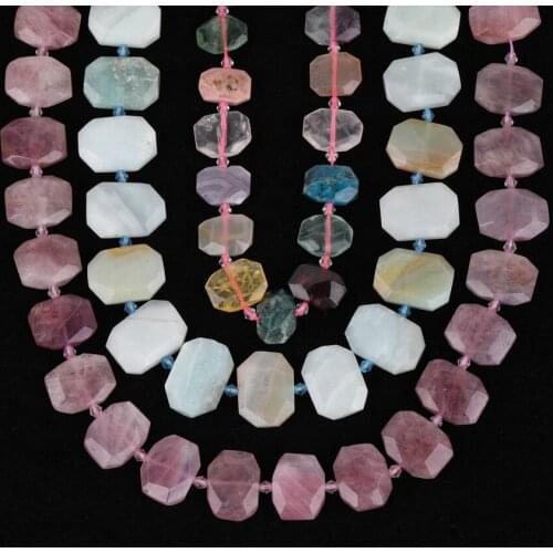 6 Stone Choice,Middle Drilled Purple Chalcedony Slab Beads Charms,Natural White Opal Slice Loose Beads Jewelry DIY SY-670AMDE
