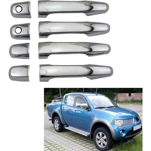 8pcs Chrome plated Car styling door handle cover For Triton L200 2007-2014 Chrome cover accessories Trim
